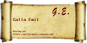 Galla Emil névjegykártya